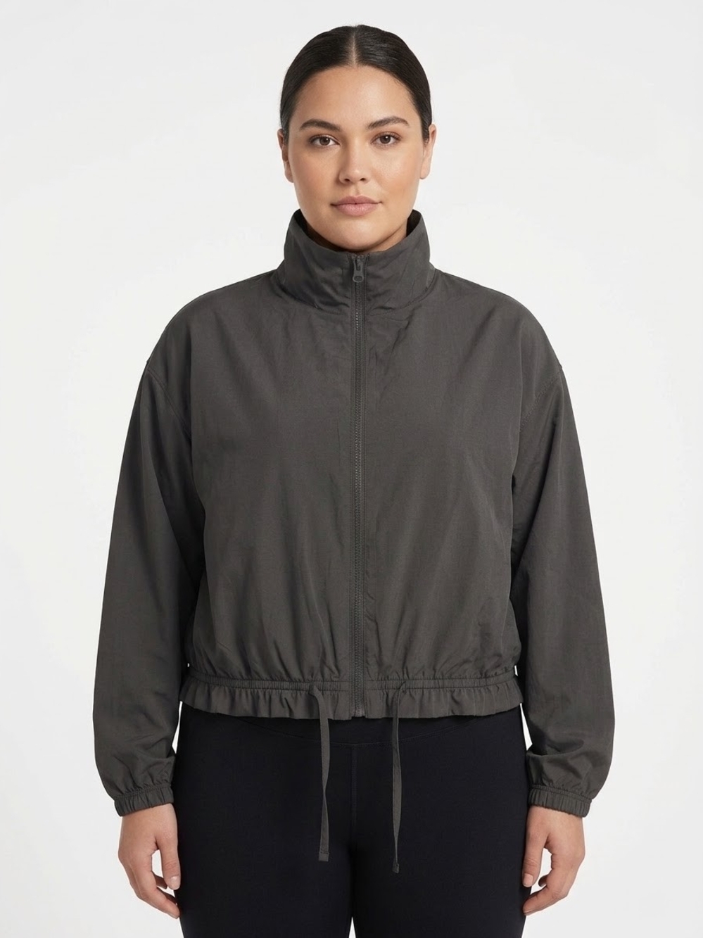 Old Navy Active StretchTech Go-Dry Cropped Windbreaker Jacket Dark Olive Large